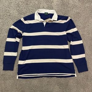J.Crew Striped Rugby Shirt- Navy blue and White